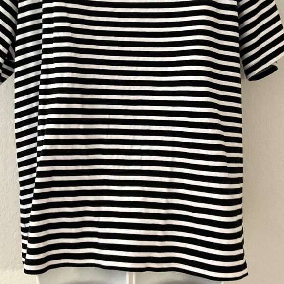 CROFT & BARROW BLACK WHITE STRIPED TOP PLUS 3X - Picture 6 of 11